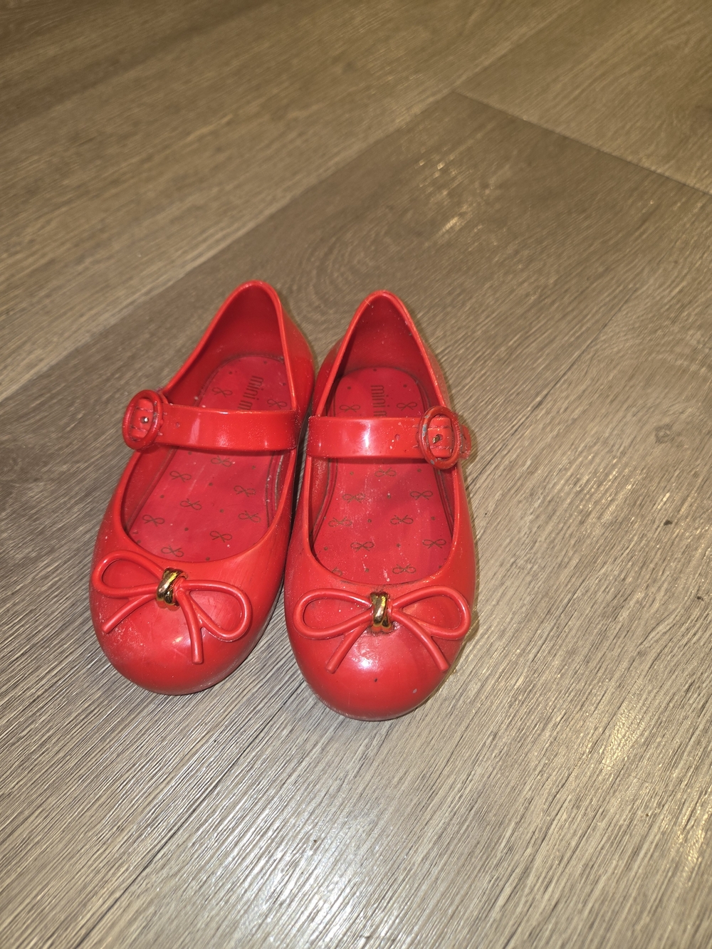 Mini Melissa Sweet Love Red Bow Jelly Flats